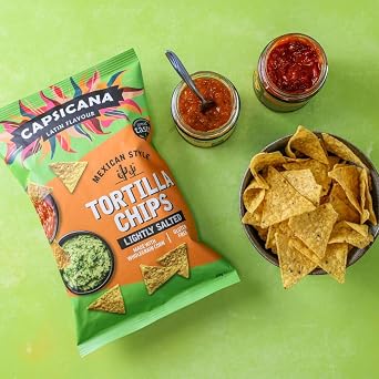 Capsicana Mexican Tortilla Chips 170g | 5 pack | Lightly Salted | Perfect For Nachos, Dipping, Snacking & More