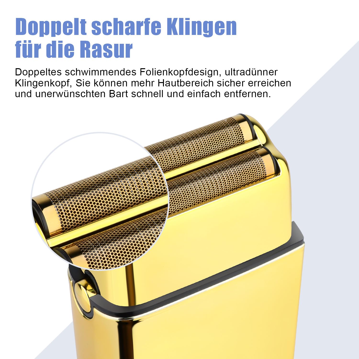 HIENA PRO Folienrasierer Herren, Reiserasierer Herren Null Maschine Haare, Epilierer Herren Friseur, Folienrasierer Für Herren, Elektrorasierer, Abnehmbar und waschbar, USB, Golden