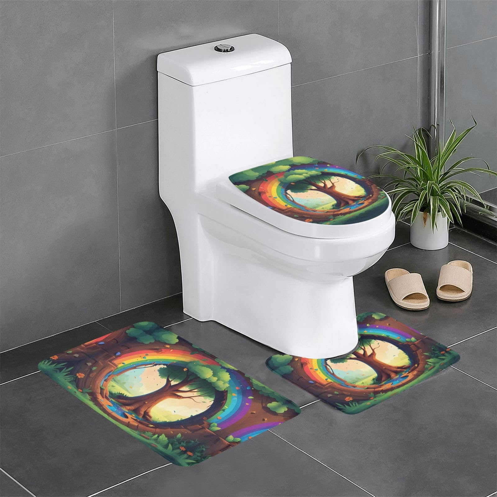 Tapis de salle de bain antidérapant arc-en-ciel pour transformer votre décoration