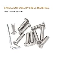 Vista 68 de binifiMux 10 unids M6 x 1.575 in tapa plana Allen pernos remaches tornillos de conexión para muebles 304 acero inoxidable