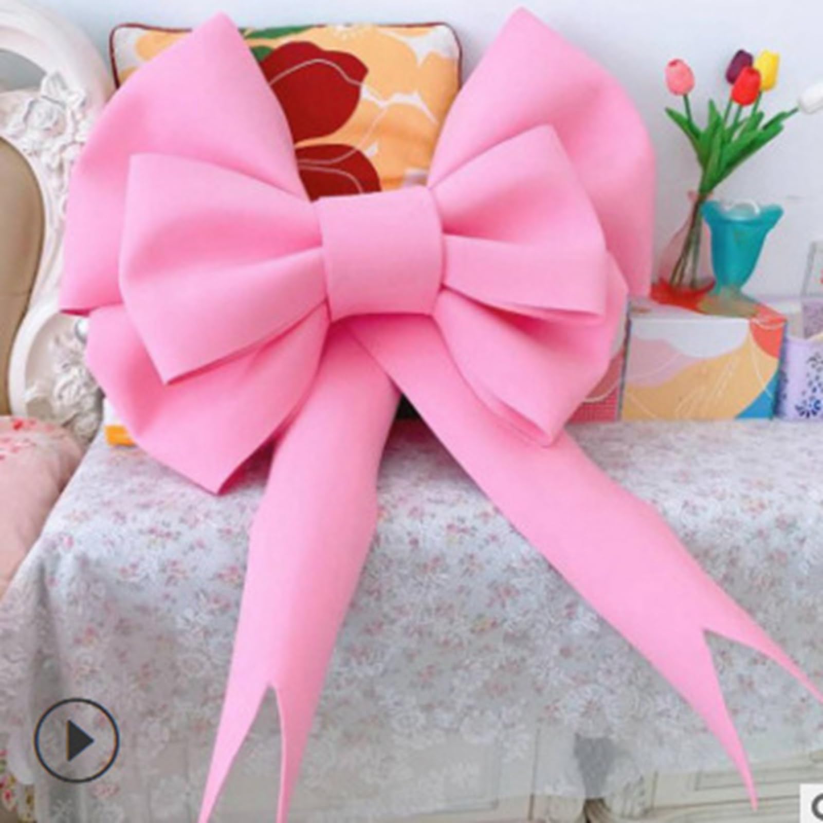 Leapiture 29.5in Oversized Bowknot Oversized Bow Decoration Oversized Bow Hanging Decoration Red Pink RoyalBlue Green Blue Black Purple (Pink)