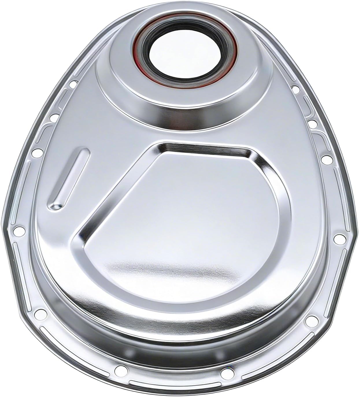 1 Set Chrome YUCHENSHLP Timing Chain Cover Kit CNC Aluminum Alloy Chrome SBC Gasket Seal Bolts Set Fits for Small Block Chevy 265 283 327 350 383 400