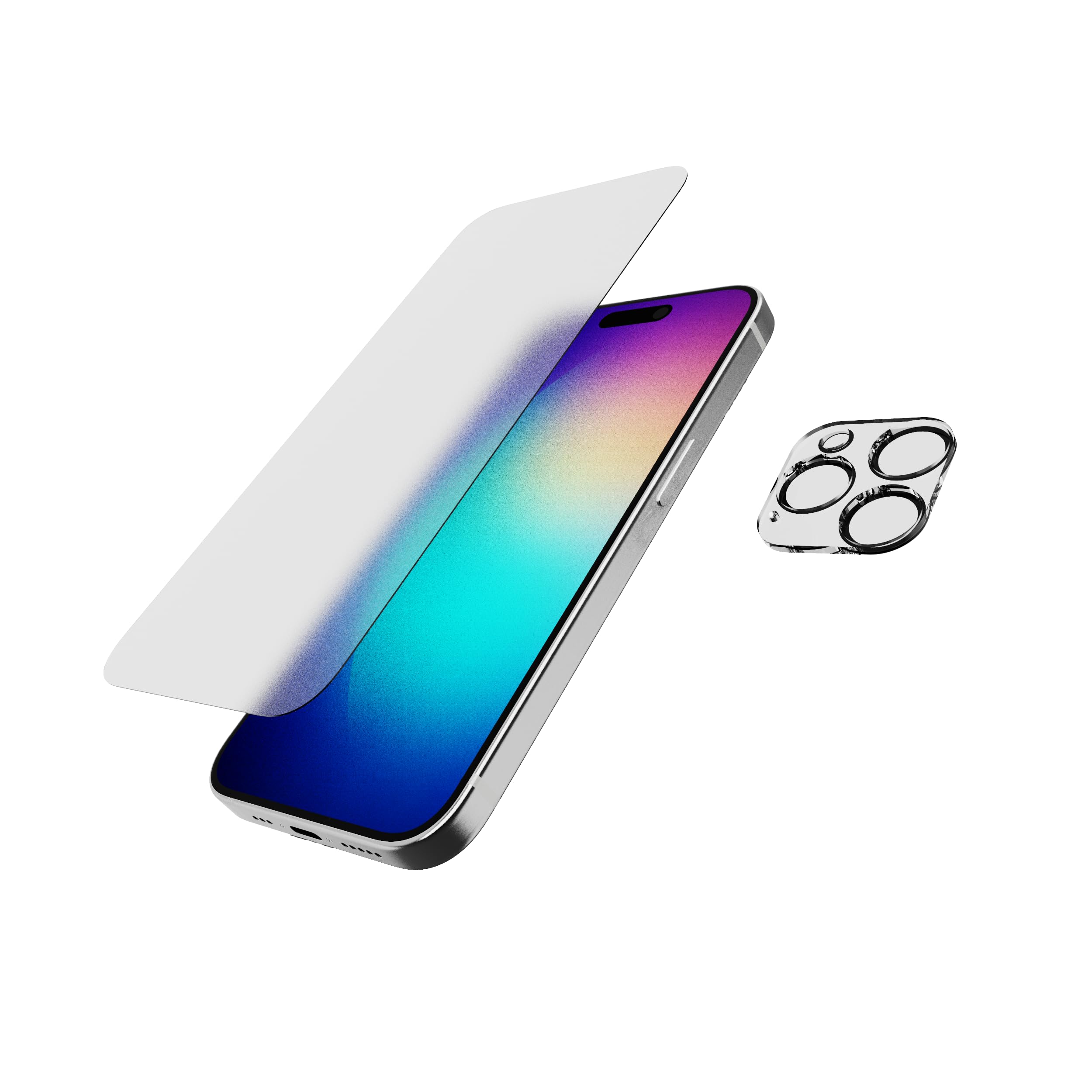 Tech21 Anti-Glare Impact Glass – Camera Lens Protector Bundle for iPhone 15 Pro - Easy applicator tool included