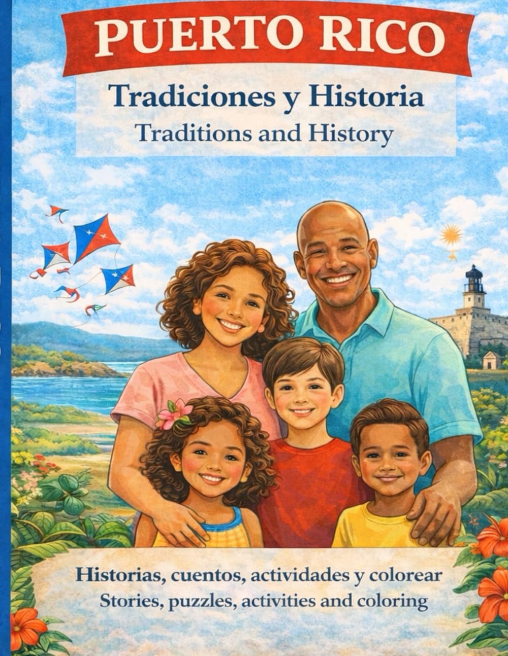 Puerto Rico: Historias, cuentos, actividades y colorear: Libro Bilingue para aprender y colorear