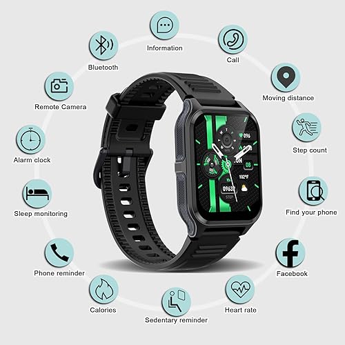 Miniatura 4 de Naudug Reloj inteligente (respuestahacer llamadas) para hombres y mujeres, pantalla táctil de 1.83 pulgadas, rastreador de actividad física con