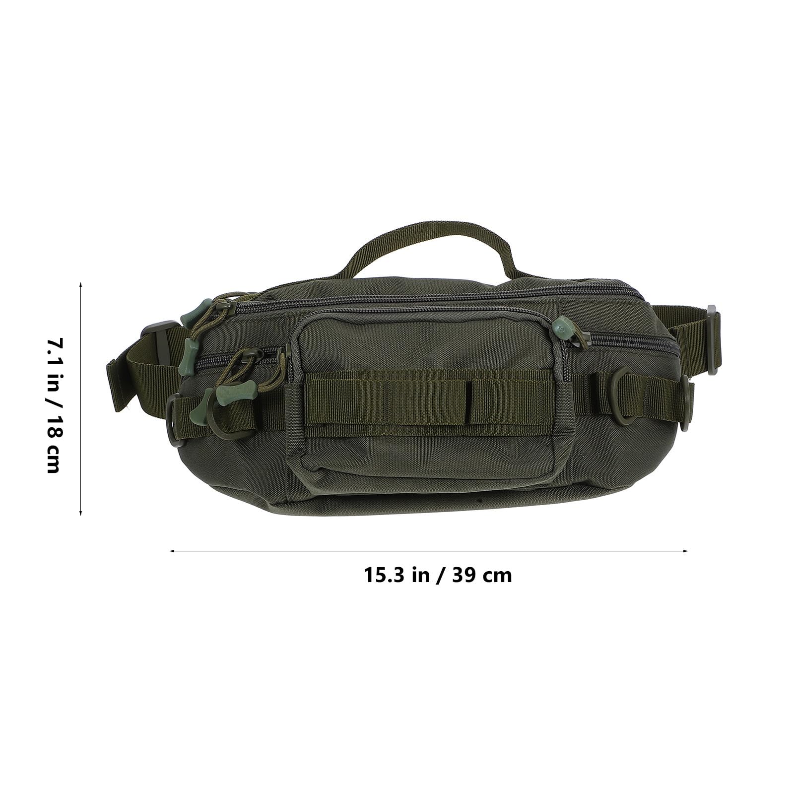Healeved Riñonera Multifuncional para Hombre Pequeña y Ligera con Bolsillo para Botella de Agua Resistente Poliéster Color Verde Militar Adecuado para Ciclismo Pesca y Senderismo
