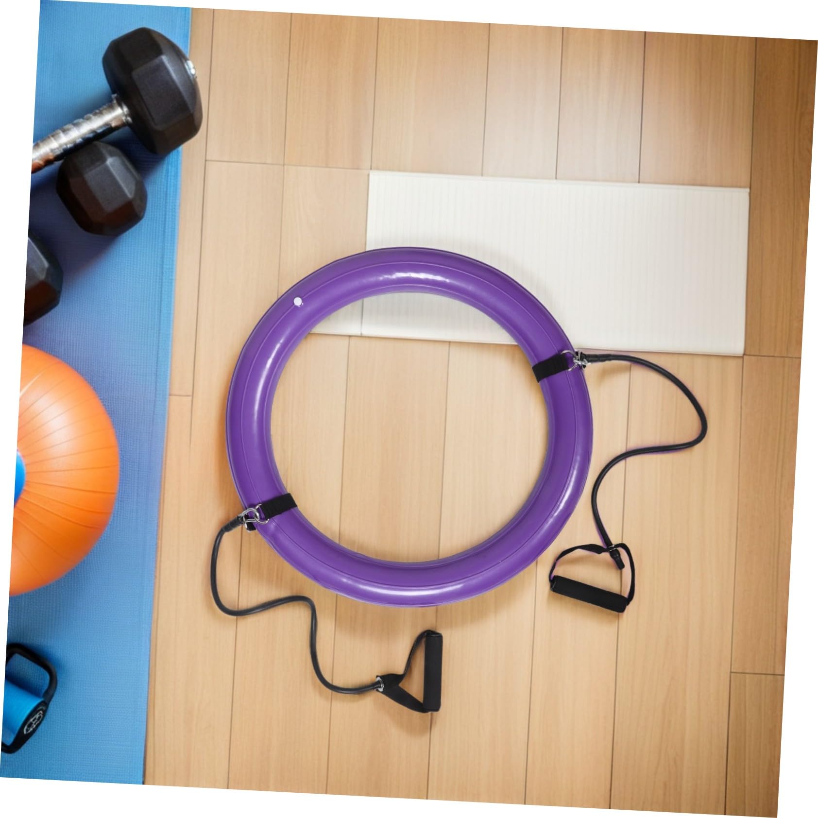 Ipetboom Fioletowa Podstawa Stabilizująca Do Piłki Fitness z Uchwytami Antybakteryjna Przenośna Podstawa Do Treningu i Ćwiczeń Bezpieczna Uniwersalna Podpora dla Różnych Rozmiarów Piłek