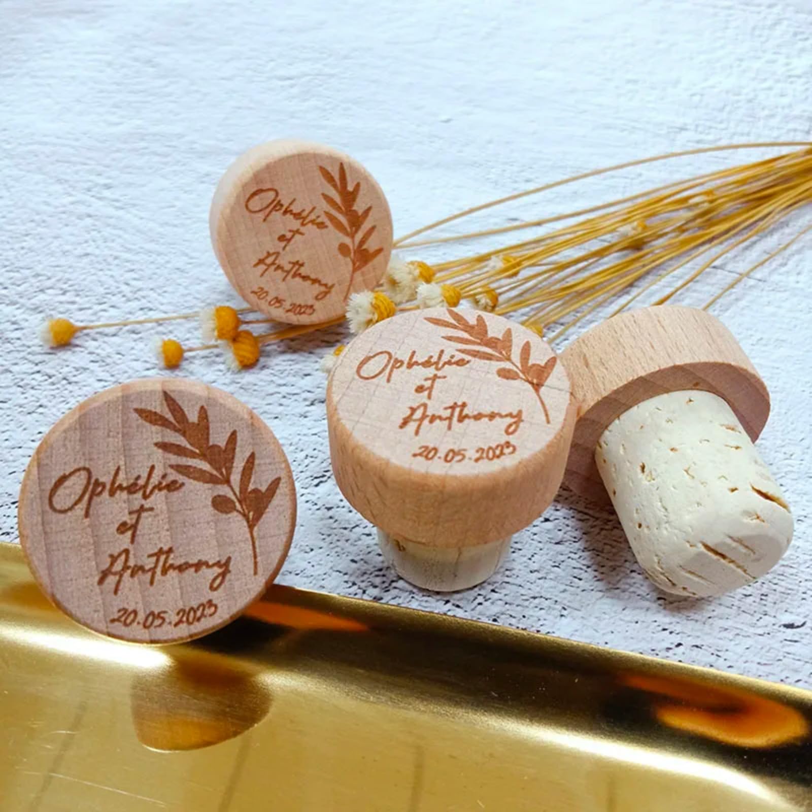 MXN Tapón de botella de vino personalizado, tapón de corcho para botella de vino, tapón de vino personalizado para recuerdos de boda para invitados, tapón de vino personalizado (80 unidades)