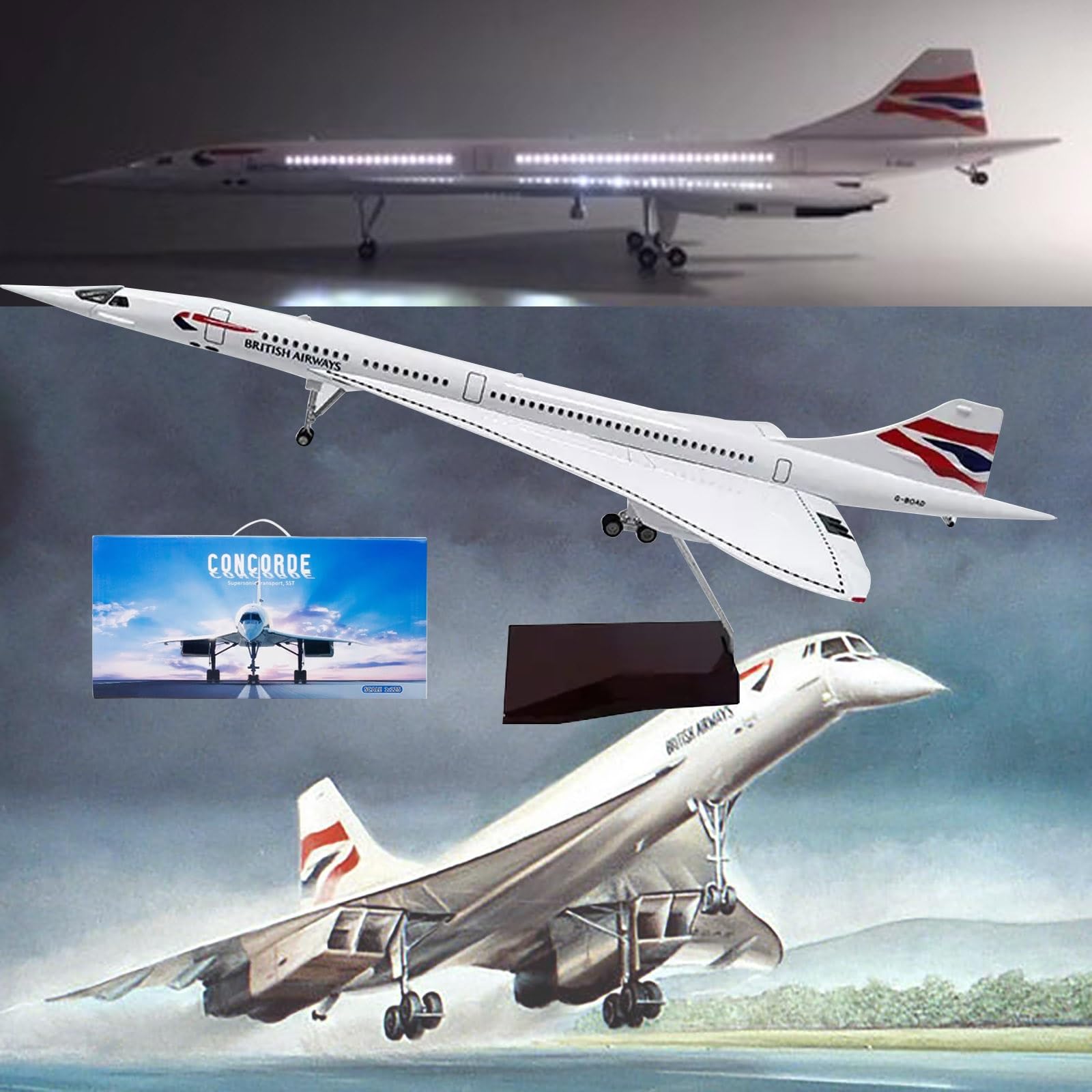 HZDJS 1: 125 Concorde Modèle Air France Concorde Passenger