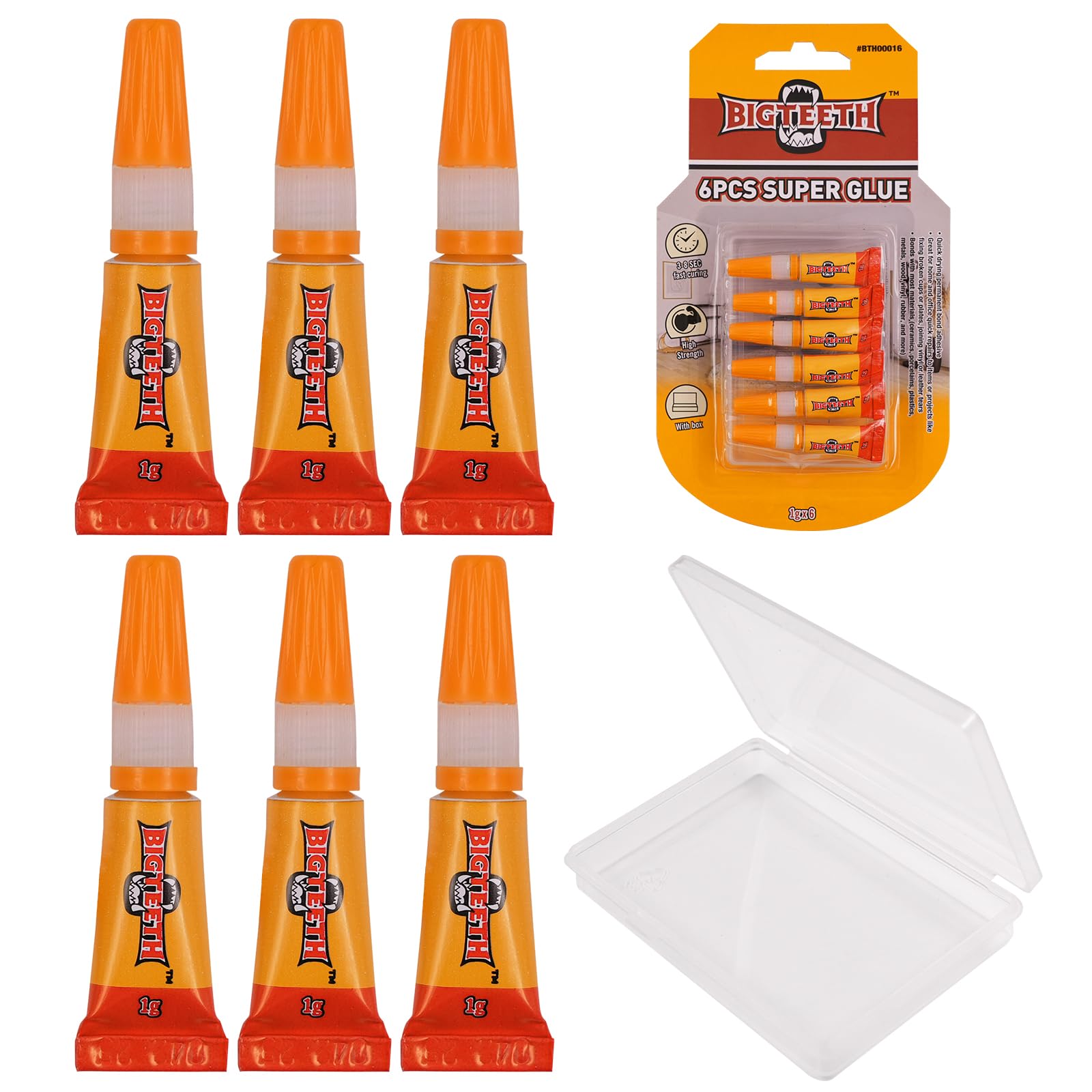 BIGTEETH All Purpose Super Glue 1g x 6 With Box
