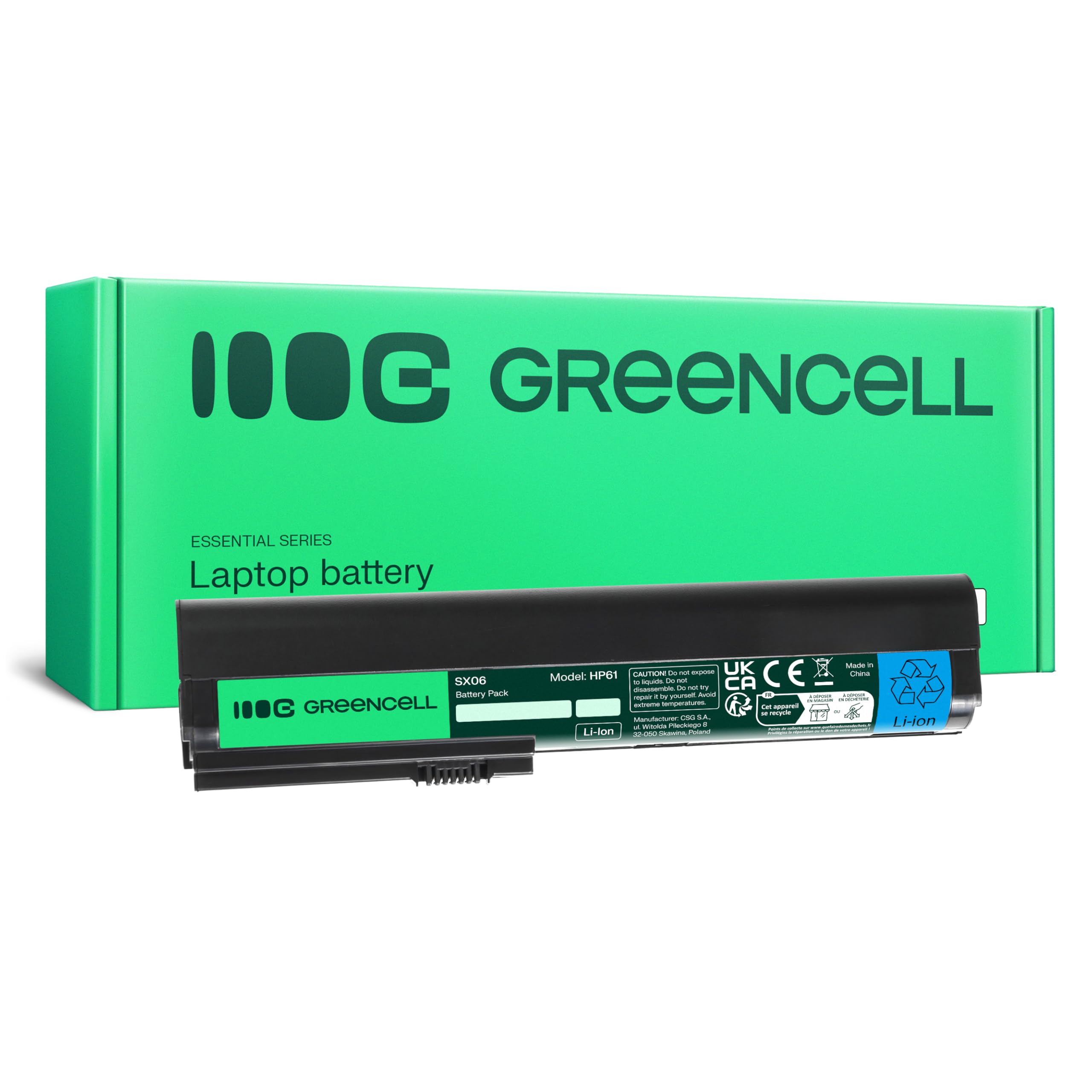 Green Cell Bateria SX06 SX06XL SX09 do HP EliteBook 2560p 2570p (4400mAh 10.8V Czarna)