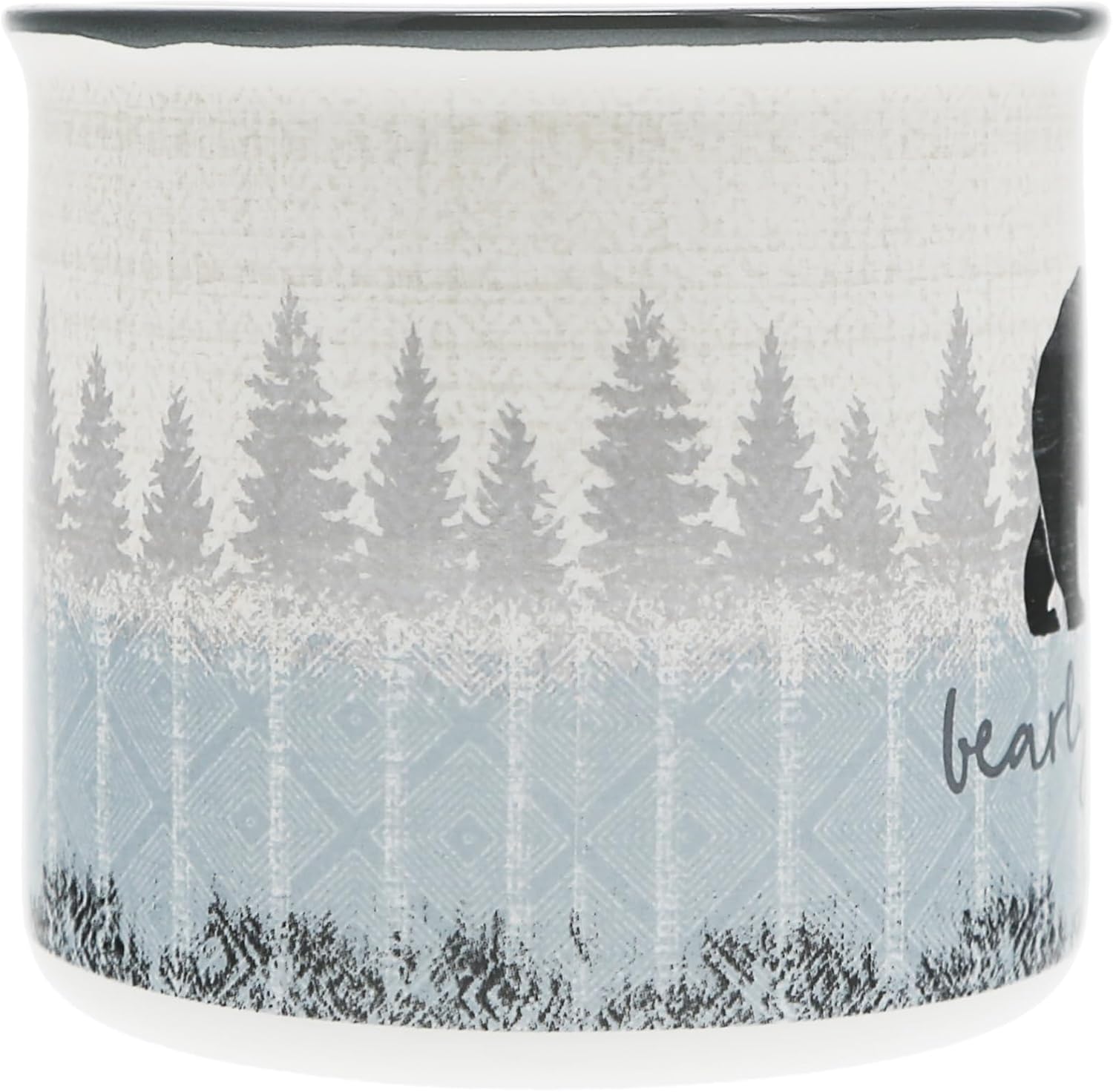 Pavilion Gift Company - Bearly Awake - 17 Oz Coffee Mug Tea Cup Woodland Hiking Camping Bear Cabin Woods Lodge Gift Outdoorsy Present