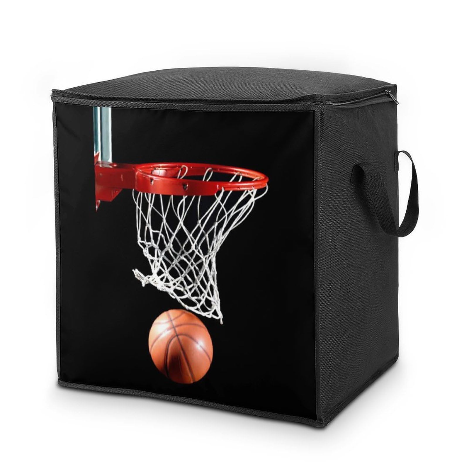 Lyfthologen 70L Storage Bags, Basketball Storage Box with Lid Zipper And Handles, Clothes Bags for Quilt, Blankets, Bedding