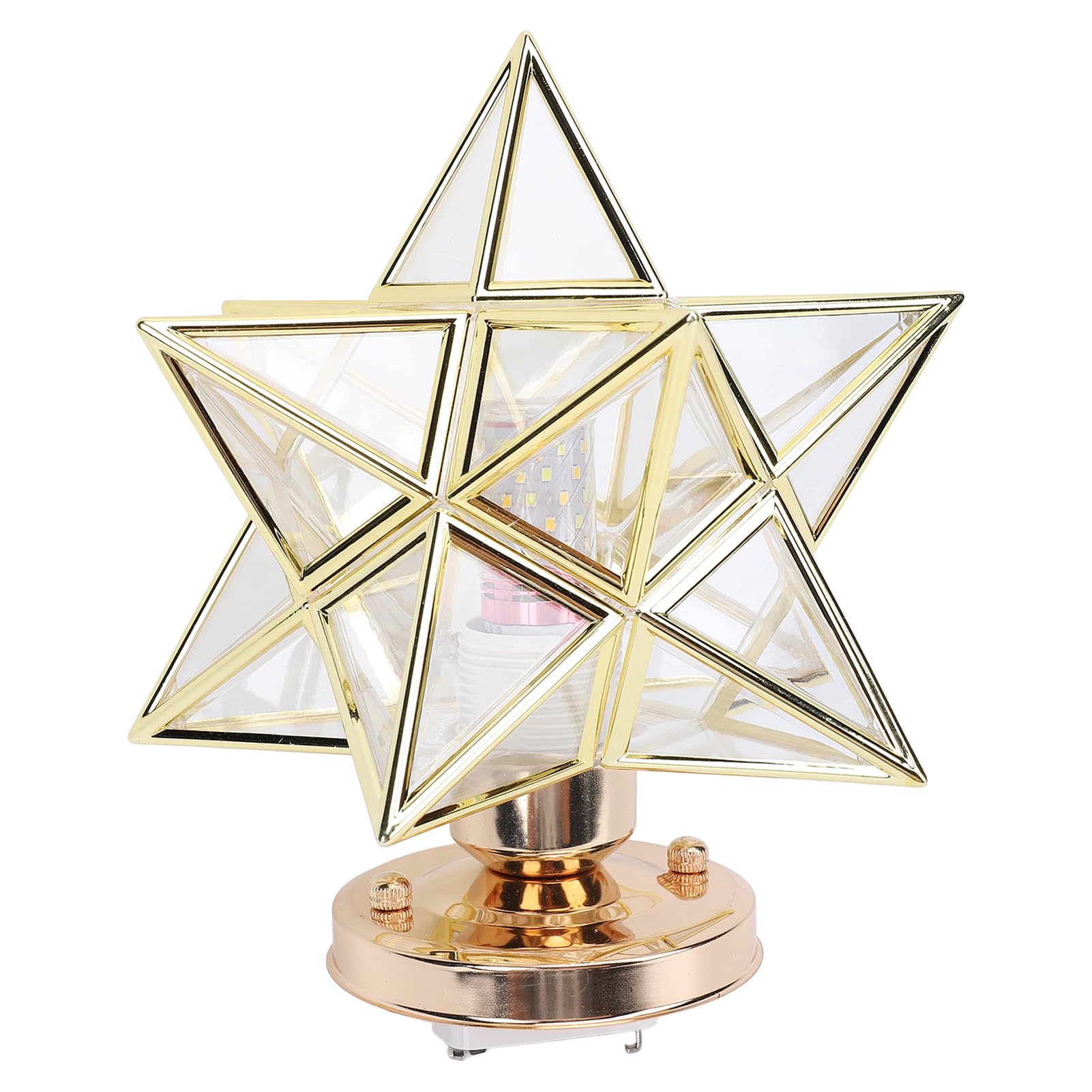 Moravian Star Pendant Light, Hardwired Flush Mount Ceiling Light, Moravian Star Light, 3 Color Temperature Moravian Star Ceiling Lamp for Bedroom Kitchen Hallway (Gold)
