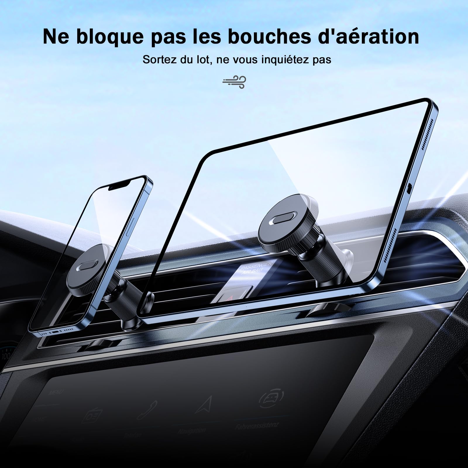 Miracase Support Téléphone Voiture Magnetique, 2025 Amélioré[Aimants Ultra Puissante] Porte Téléphone Voiture Aimanté Compatible avec Tous Les Smartphones 4.0''-7.0''