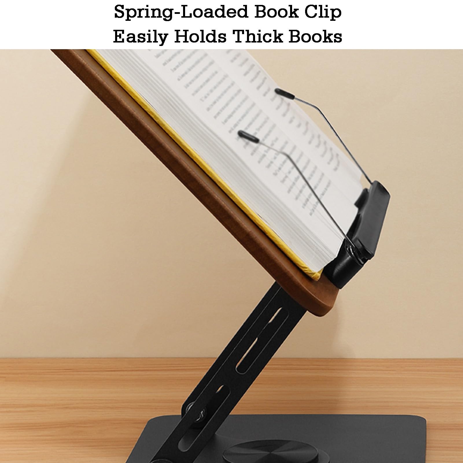 Genérico Soporte de Madera Ajustable para partituras con Clip, Atril Manos Libres para el hogar, la Oficina, la Escuela y conferencias - Blanco Elegante, Apto para Hojas de 51 a 119 cm.