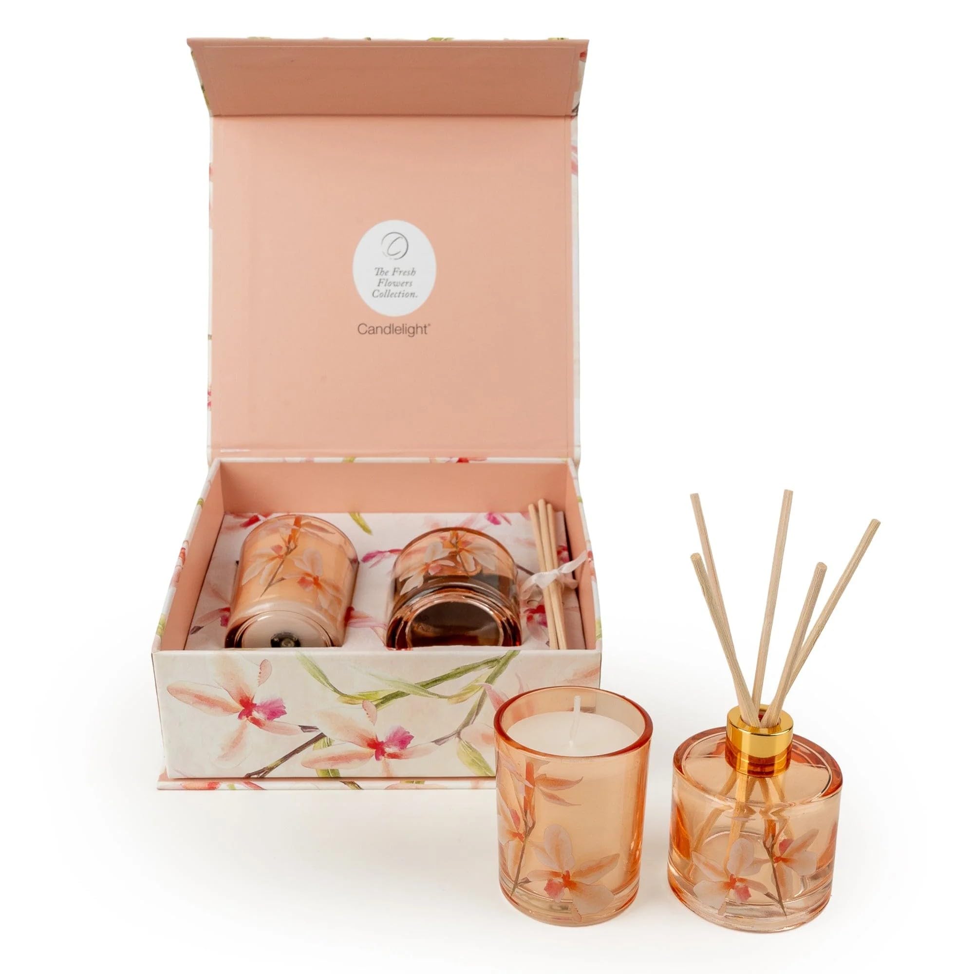 Violet & Iris Flower Candle and Diffuser Set
