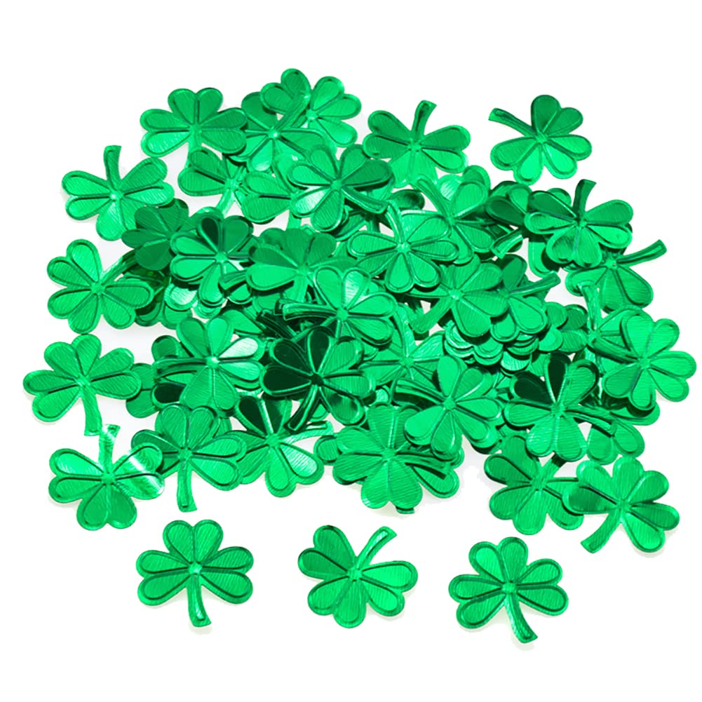 JIHUOO60 Grams Shamrocks Table Confetti Lucky Clover Sequins St. Patrick's Day Confetti Sprinkles Irish Festive Table Scatters for Party Decoration