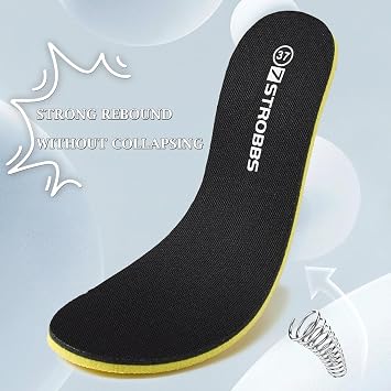 Memory Foam Insoles for Double Sided, 7MM Thick Inner Soles for Men Women, Comfort Cushion Shoe Inserts for Trainer, Work Boots, Walking Shoes Black UK 9