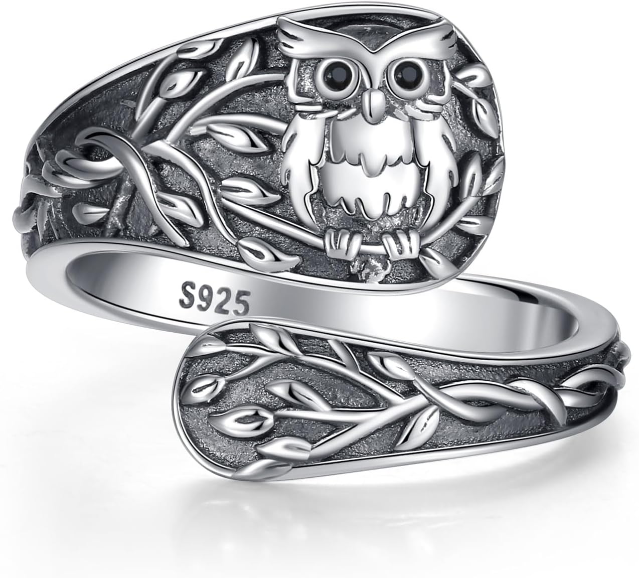 Animal Spoon Ring for Women 925 Sterling Silver Red Cardinal Poppy Ring Vintage Spoon Rings Adjustable Thumb Rings for Women