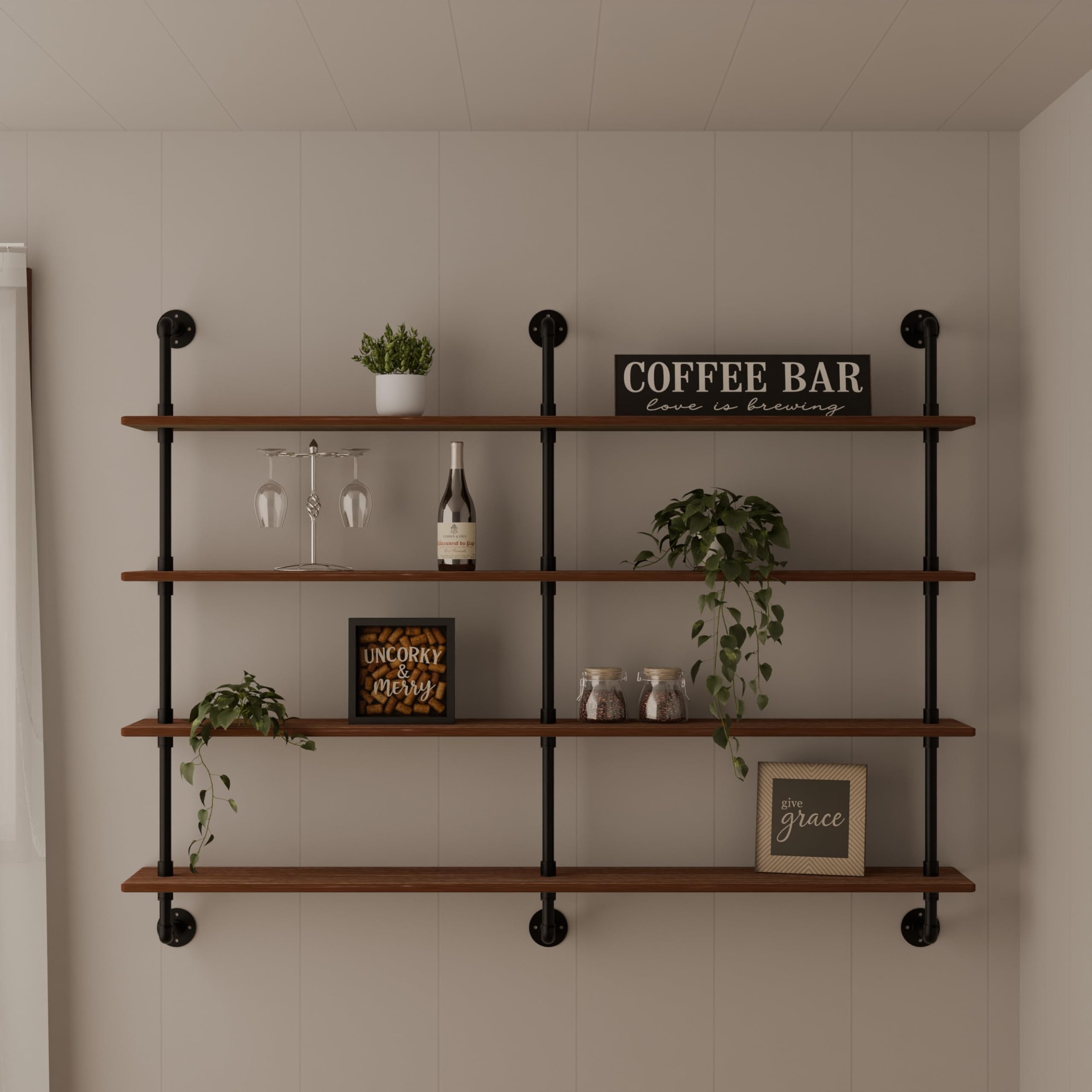 HDDFER 4-Tier Industrial Pipe Shelving