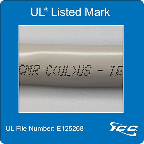 Miniatura 4 de ICC Cable telco hembra a macho de 25 pares de 10 pies - Cat3 24AWG, 100% cobre puro sólido, cable CMR vertical gris con conector telco de 90 grados