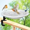 Deck Mounted Bird Bath and Feeder,11.5 Inch Large Gray Speckled Bowl,Heavy Duty Clamp On Deck Railing,Detachable Weather Resistant Balcony Bird Waterer for Outdoor Wild Birds