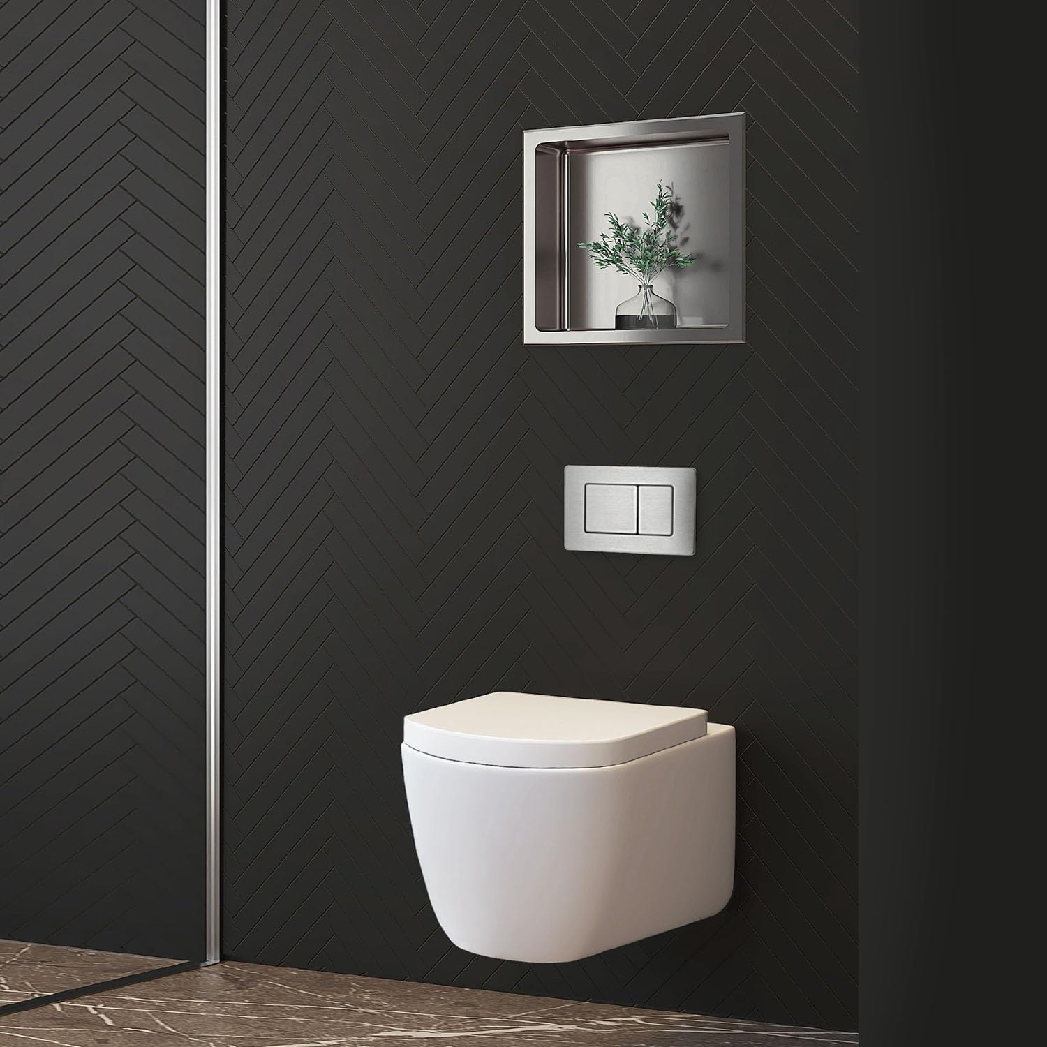 Toiletset Pietro Randloos Mat Wit Met Bedieningspaneel Flat Copper Geborsteld Rvs En Geberit Duofix Wc Element Up320