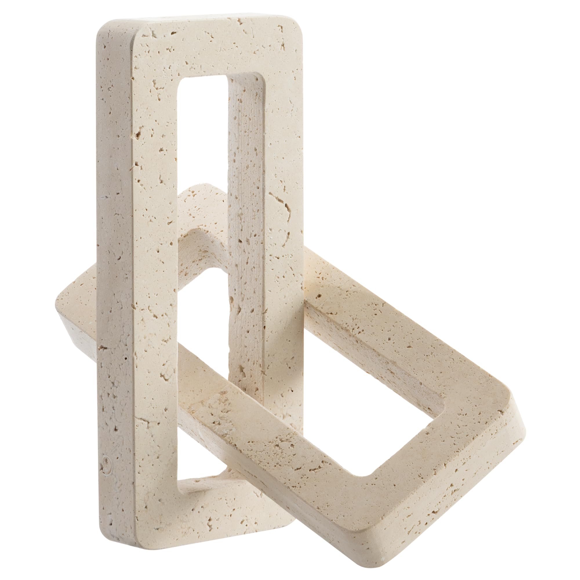 Objet Déco en Travertin - Maillons Attachés pour un Intérieur Chic