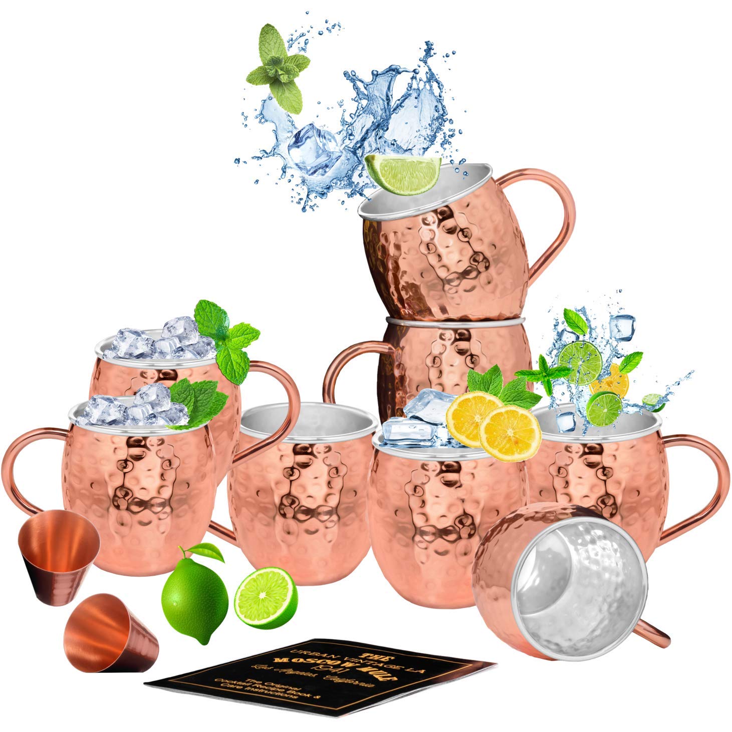 Amazon.com: Urban Vintage LA Set of 8 Moscow Mule Copper Mugs with