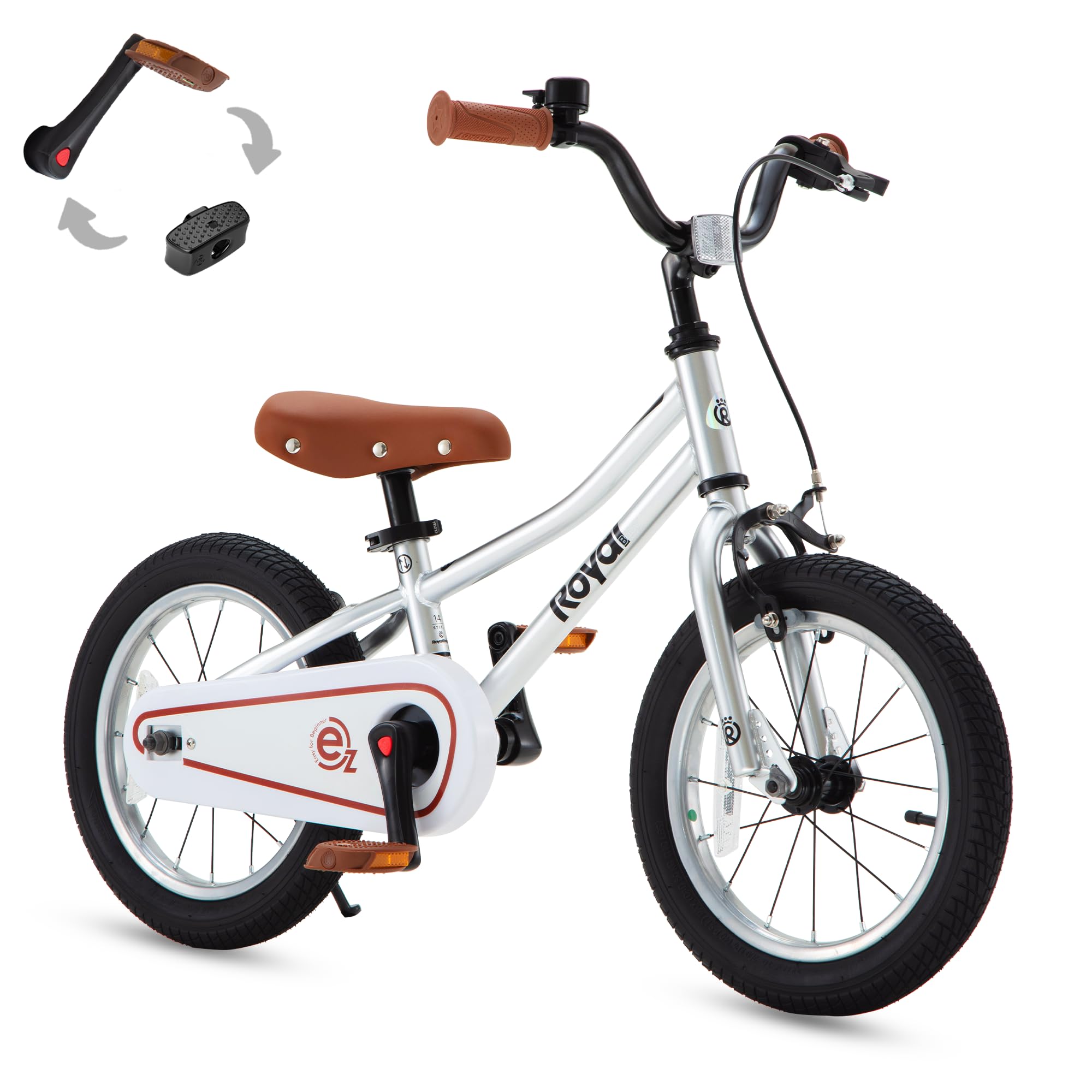 RoyalBaby Kids Bike, Terra EZ Balance to Pedal Convertable Bicycle, 14 16 18 Inch Easy Learn Balancing to Biking Boys Girls Ages 3-9 Years Beginners
