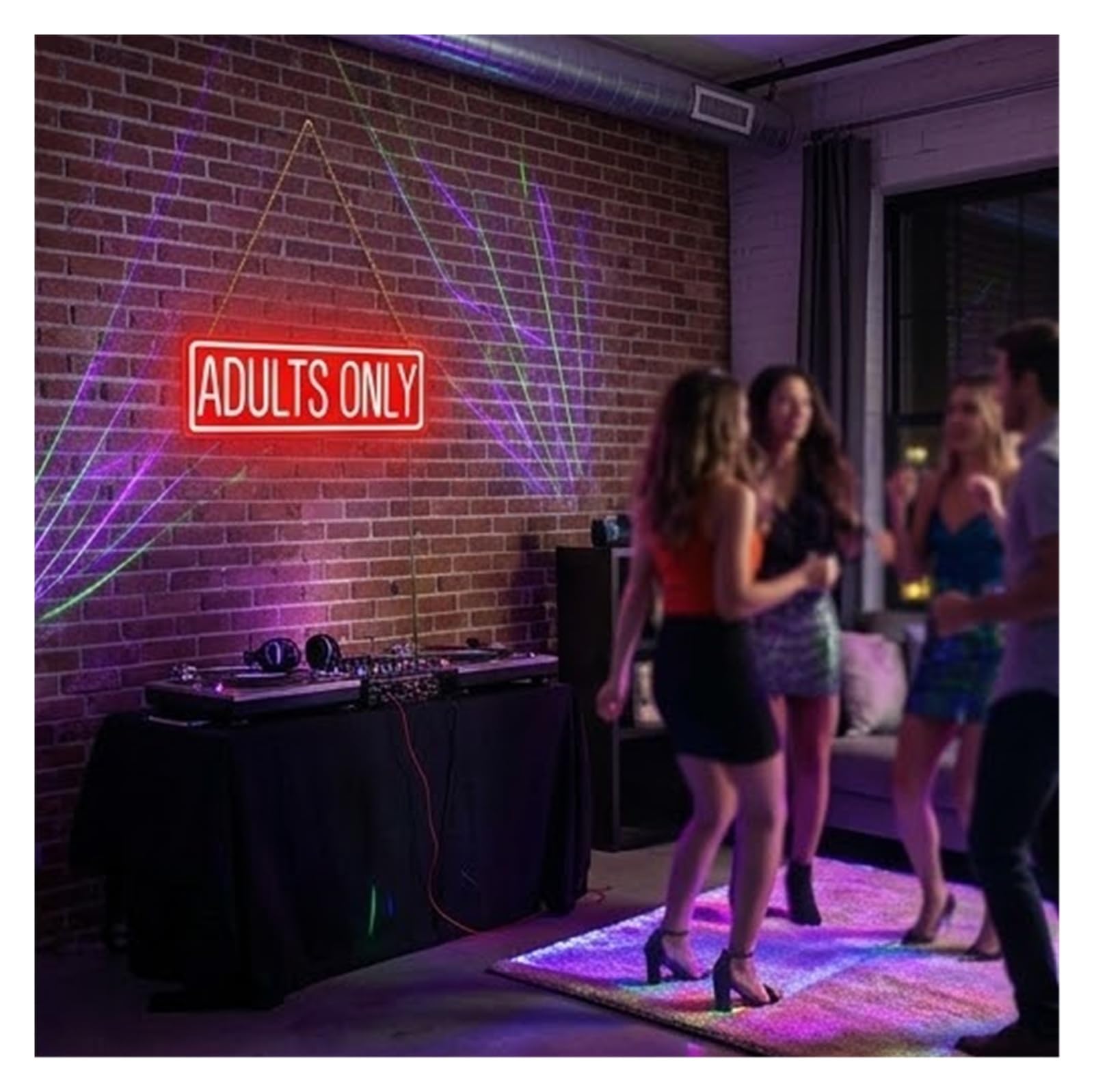 Luz de Diseño de Digital Letrero De Neón Rojo Intenso Con La Leyenda Solo Adultos: Decoración De Pared Versátil Para Fiestas, Dormitorios Y Cuevas Masculinas. Alimentado Por USB 16Cm×40Cm