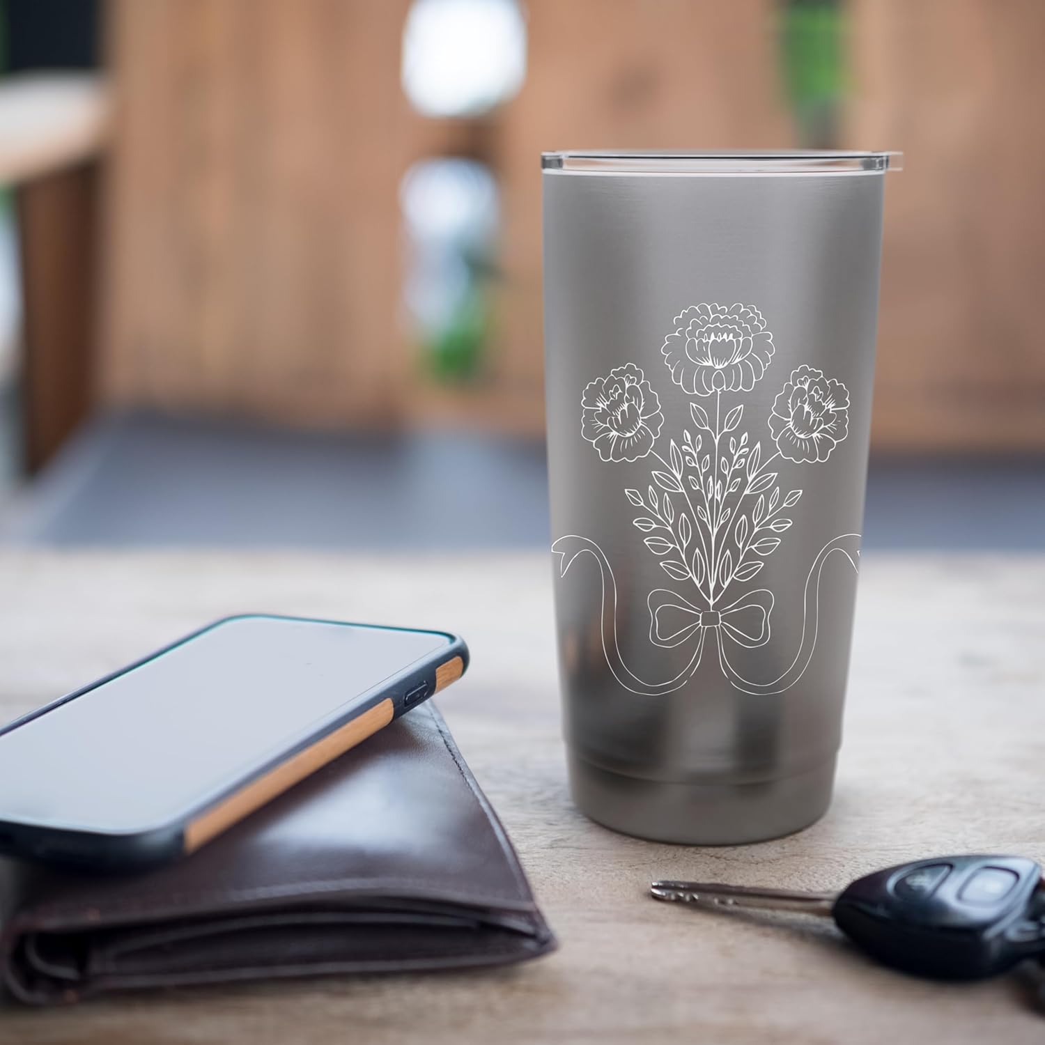 Grandmillennial Flowers and Bow Stainless Steel Insulated Tumbler - Image 7