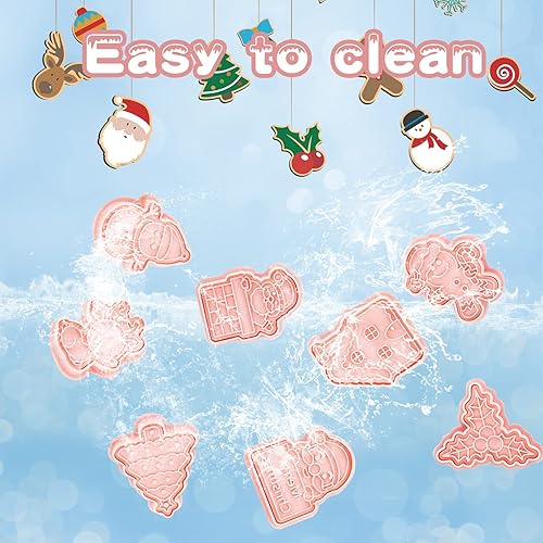 Miniatura 4 de 24 sellos de galletas de Navidad, cortadores de galletas de jengibre, estampado de Navidad, Papá Noel, alce, muñeco de nieve, moldes de plástico 3D