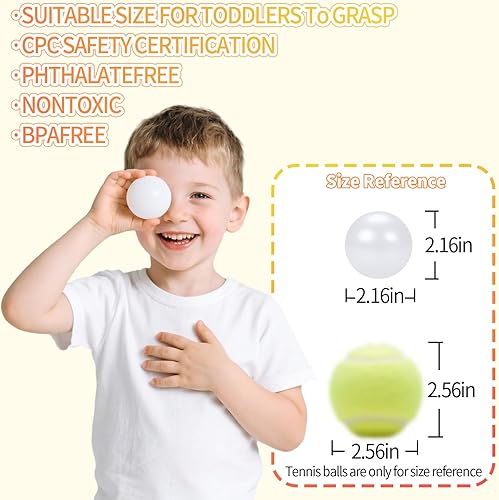 Miniatura 3 de Pelotas para niños, bolas de repuesto de plástico de 2.2 pulgadas, paquete de 100 unidades, colores brillantes, sin ftalatos y BPA, incluye una