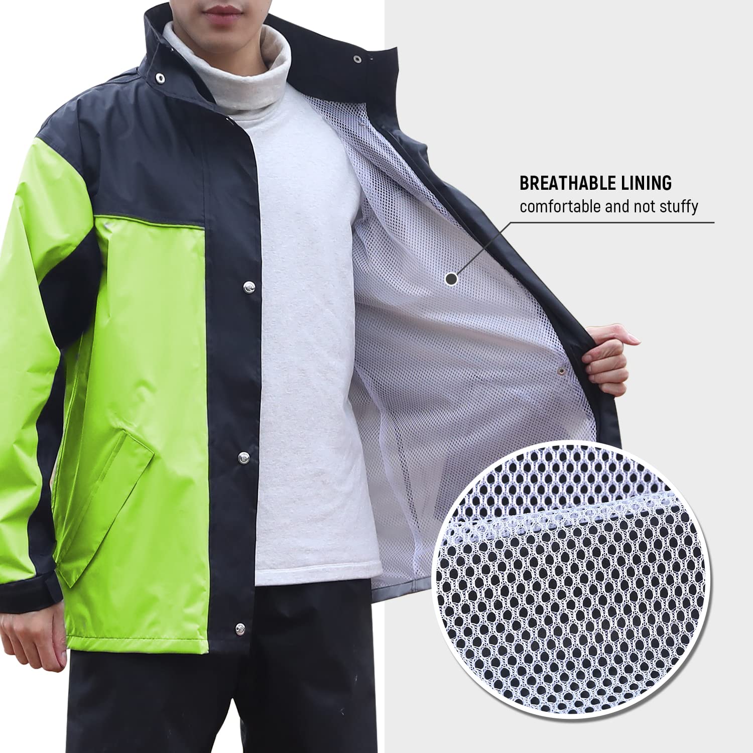 Hombres Impermeable Unisexo Impermeable Motocicleta Ciclismo Chaquetas con Capucha A Prueba de Viento Ropa Impermeable