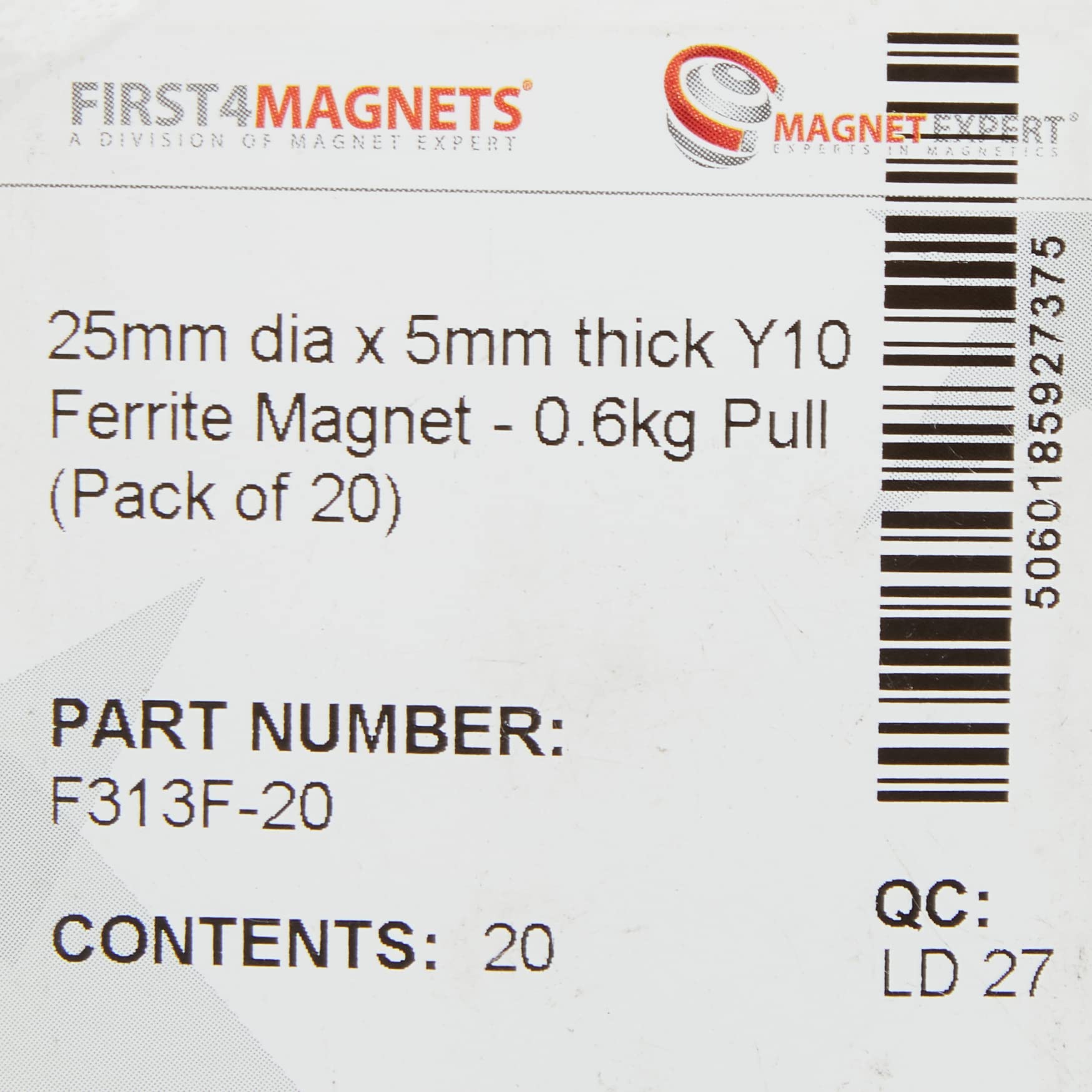 100 Aimants Ferrite 20x10mm Avec Trou Fraisé - Pour Bricolage, Arts, Science, Fixation - Résistants à La Corrosion