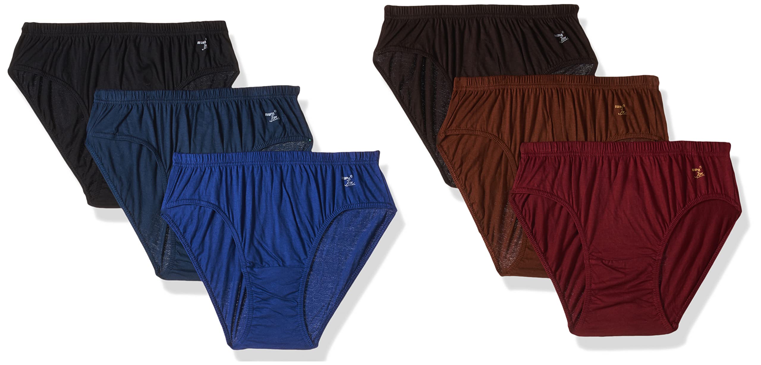Rupa JonAishwarya Plain Panty for Women, 100% Cotton Material, Inner Elastic, Pack of 6