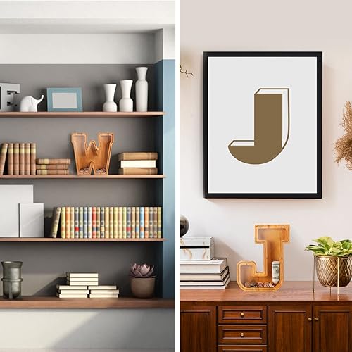 Miniatura 6 de Alcancía de madera con letras de madera para niños y niñas, banco de dinero grande de 26 alfabetos, con nombre personalizado y transparente, ahorro