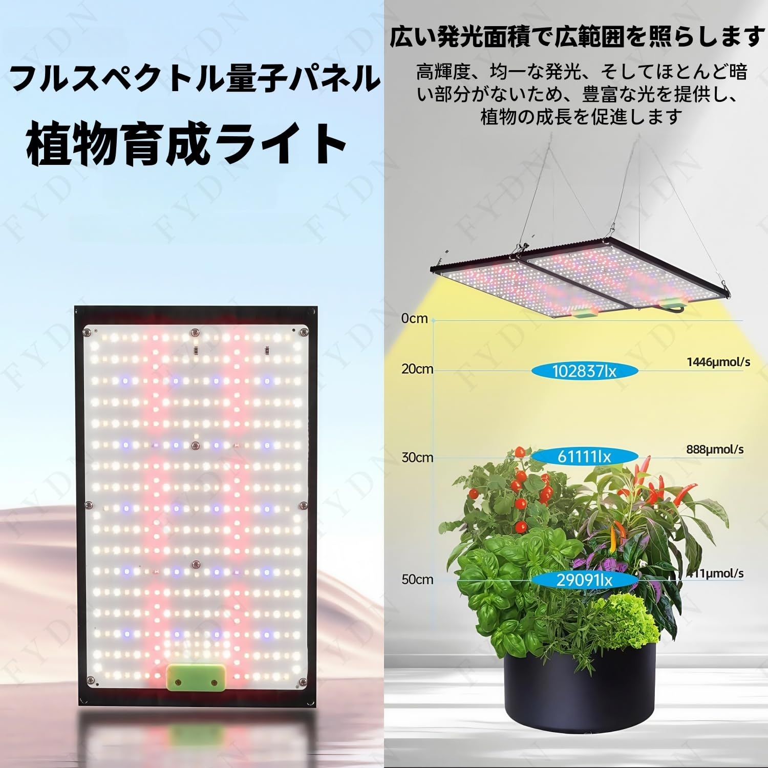 Amazon.co.jp: FYDN植物栽培用ランプ 植物育成ライトled パネル式 LED