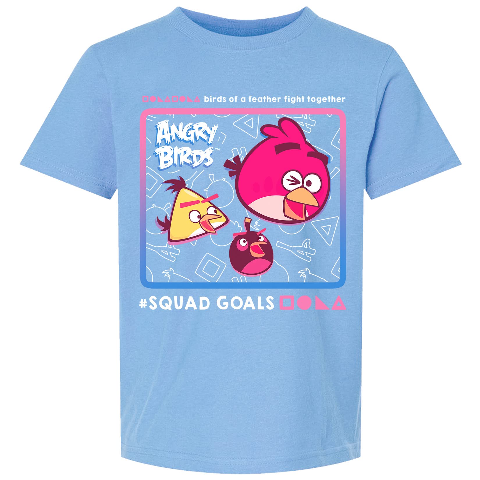 Angry Birds Official Squad Goals Short Sleeve Printed 100% Cotton T-Shirt for Boys, Girls, Unisex