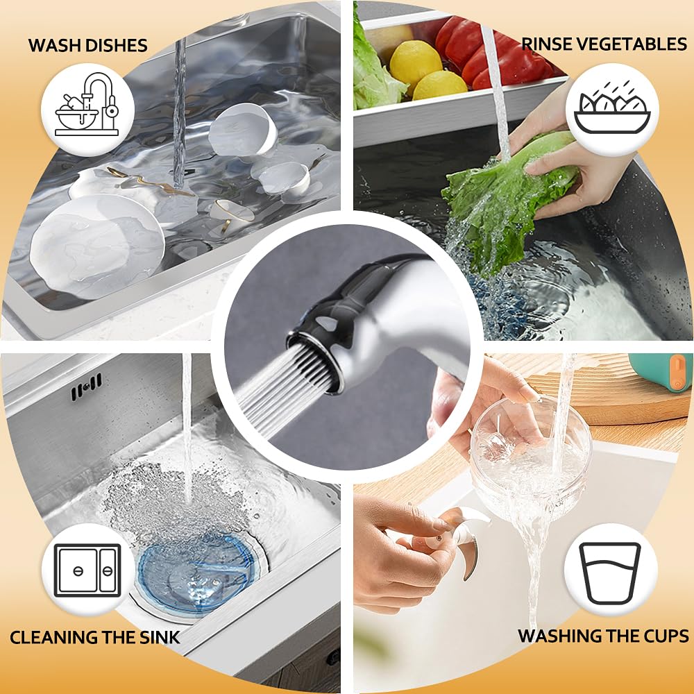 Kitchen Sink Sprayer Replacement Parts Compatible with Moen 136103SL 140028SRS, Universal Kitchen Faucets Parts Replacement Side Sprayer (Brushed Nickel)