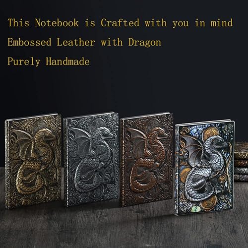 Miniatura 5 de Diario de cuero en relieve, A5 de cuero antiguo, cuaderno de escritura, cuaderno de escritura, libro de decoración, libro retro de tapa dura de