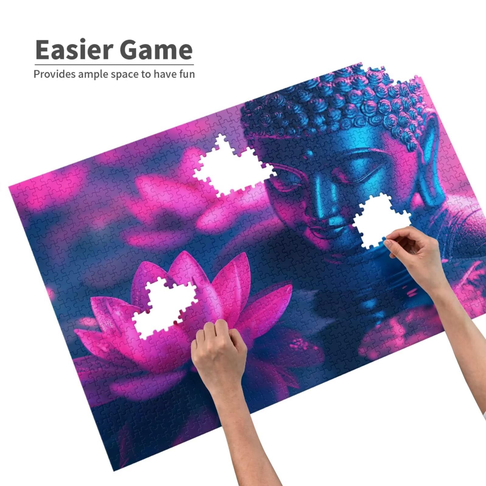 Religia Puzzle 4000 sztuk Lotos Puzzle dla dorosłych Początkujący z pudełkiem prezentowym, DIY interaktywne puzzle rodzinna wymagająca gra, stres Relief Home Wall Room Decor Art prezent dla mężczyzn
