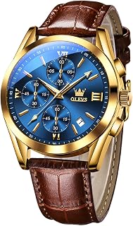 Male Wrist Watches, Analog Quartz Business Stainless Steel Waterproof Luminous Watches Luxury Casual Classic Glamour Big Diamond Dial Date Multi-Function Chronograph Watches for Man