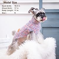 Vista 5 de BEAUTYZOO Suéter para perro pequeño - Cuello alto, suéter clásico de punto trenzado, abrigo de invierno suave, ropa para clima frío para perros