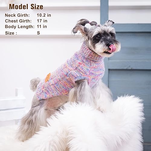 Miniatura 5 de BEAUTYZOO Suéter para perro pequeño - Cuello alto, suéter clásico de punto trenzado, abrigo de invierno suave, ropa para clima frío para perros