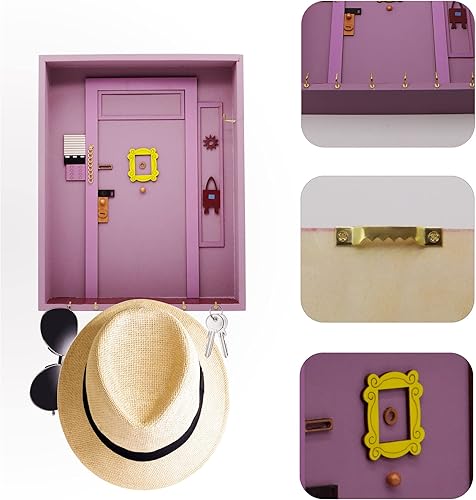 Miniatura 6 de Llavero de Friends y marco de puerta de Mónica, bonito regalo para los amantes de la mercancía de los programas de televisión, ganchos morados