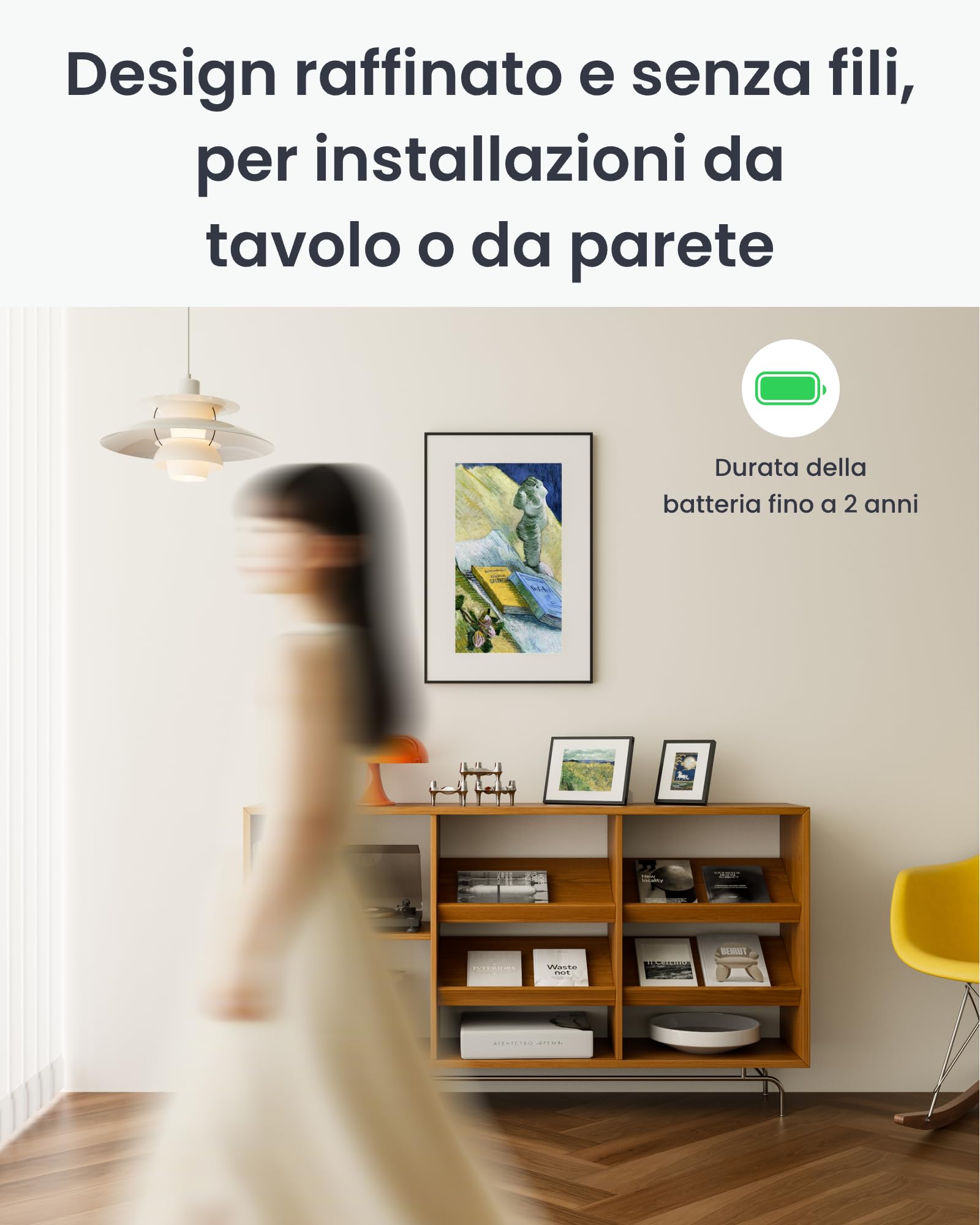 Switchbot Cornice Artistica Digitale IA, 13.3'' Cornice Digitale Senza Cavi, Display Elettronico-Ink, Da Tavolo O Da Parete, Cornice Digitale Wi-Fi, Compatibile Con Alexa