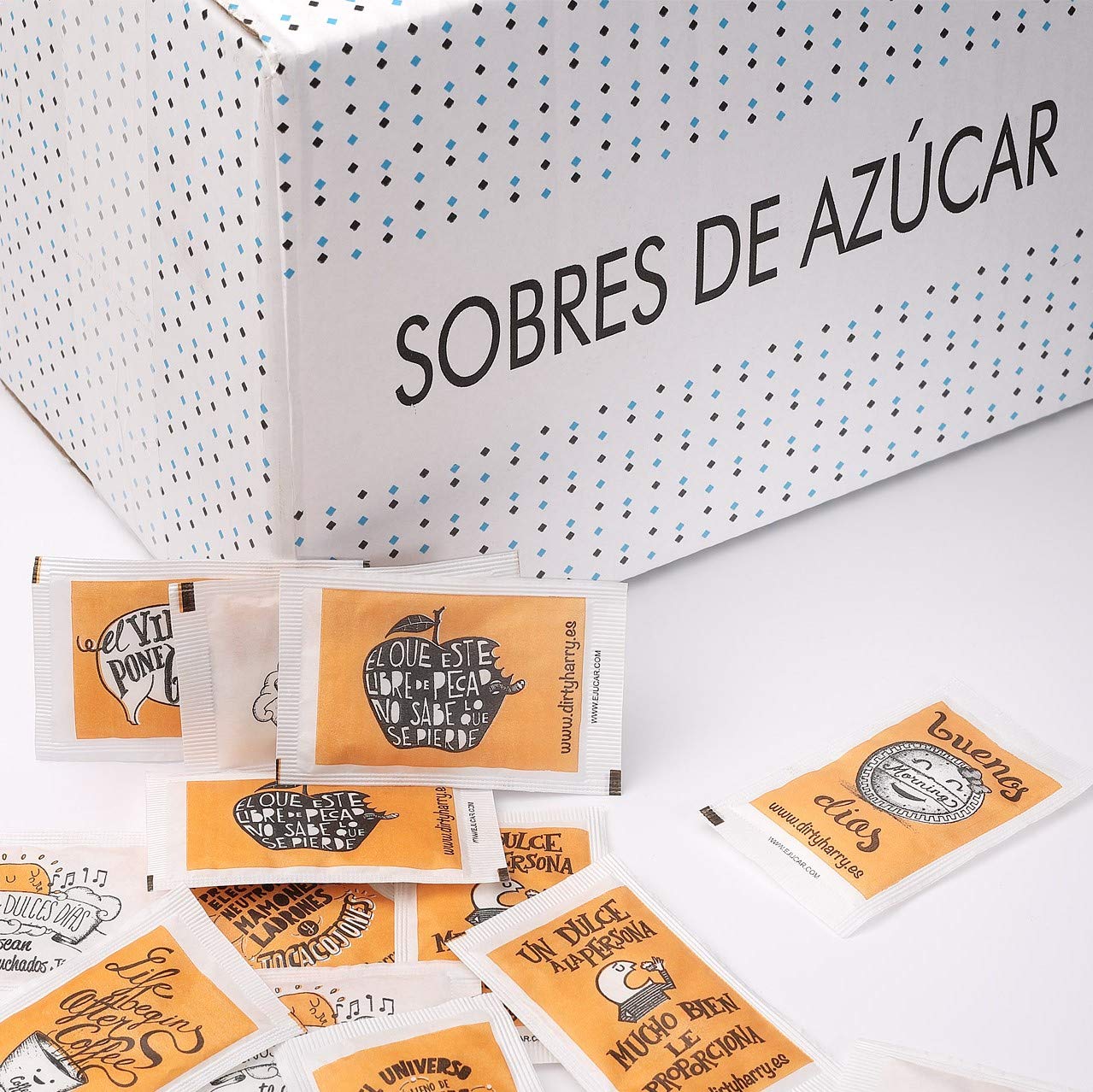 Sobres de azúcar blanco Dirty Harry 1000 unidades 6g